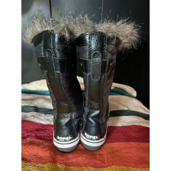 Sorel Faux Fur Lined Boots 6.5 Snow Winter Cabincore Bonfire Cozy Comfort - Picture 3 of 7